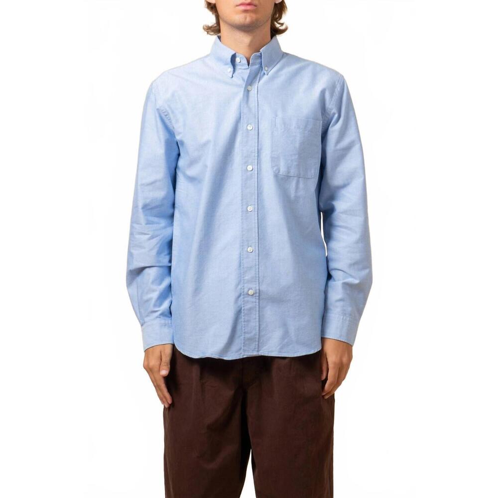 NEW C.O.F. STUDIO button down american oxford shirt in light blue